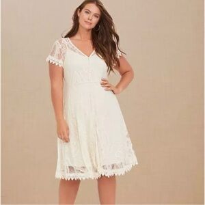 Torrid Mini Lace Button-Front Shirt Dress - Size 3